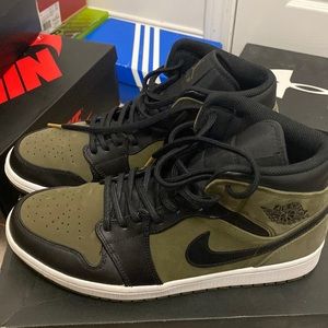A Dark Olive Appears On The Jordan 1 Mid